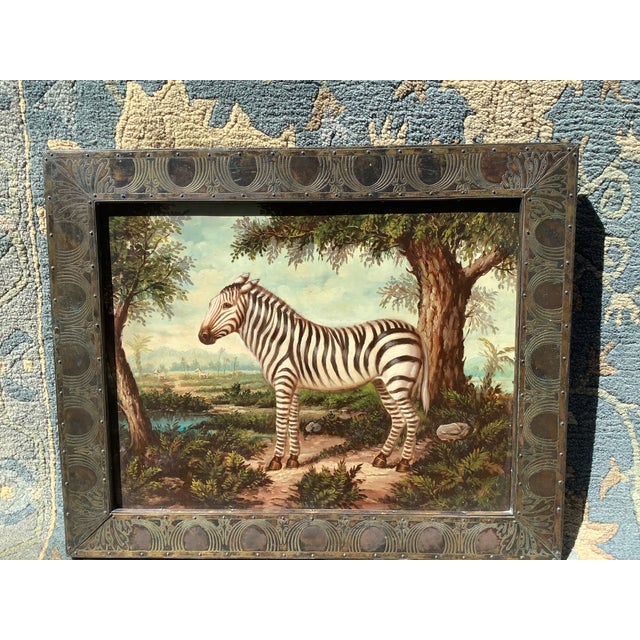 Maitland - Smith 1980s Maitland-Smith Safari Oil Paintings - Set of 3 For Sale - Image 4 of 8