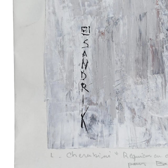 Modern Sandrik Scarella 2010 French Figural Nude Mixed Media on Paper in Gray Tones For Sale - Image 3 of 7