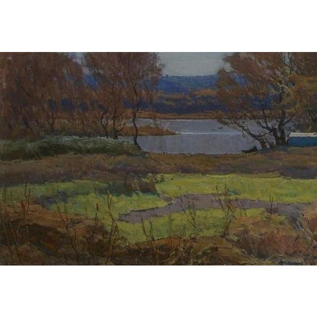 1970s Spring Landscape Antique Oil Painting Original Paintings Large Sizes Soviet Art Ukrainian Artist Philbert a.a 1978 For Sale - Image 5 of 6