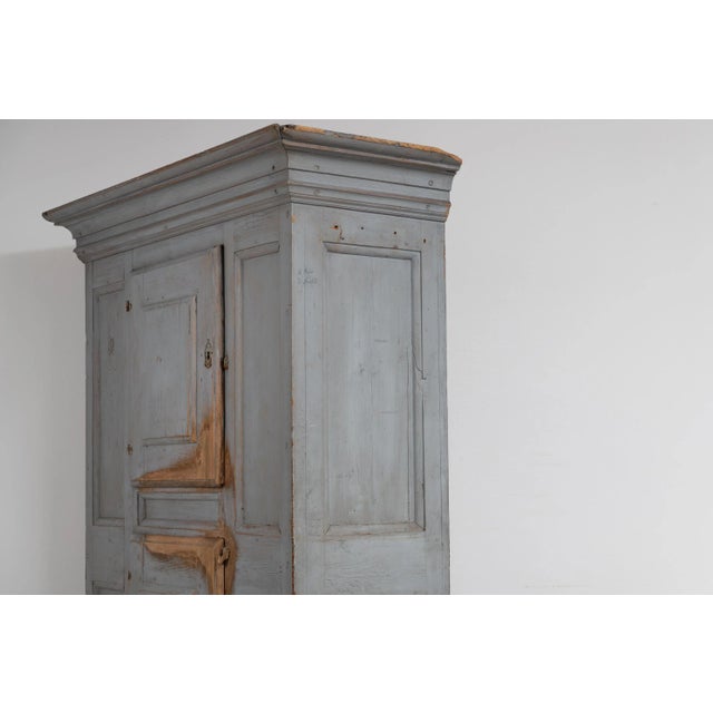 Baroque Swedish Pine Painted Redwood Cabinet, 1700s For Sale - Image 9 of 16