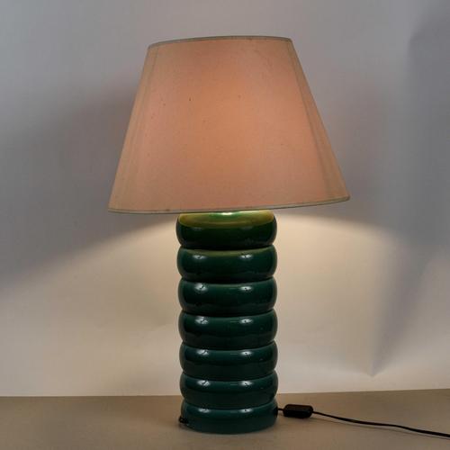 Vintage Italian Table Lamp in Green Ceramic, 1980s For Sale - Image 6 of 9