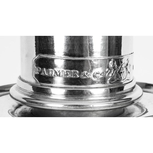 Metal 19th Century Large Silver Plated Table Lamp from Palmer & Co For Sale - Image 7 of 11