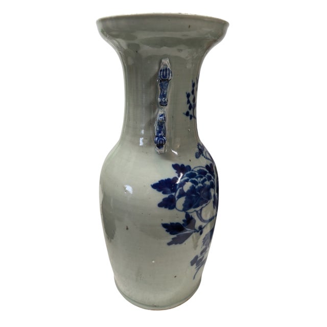 Late 19th Century Large Antique Chinese Blue & White Porcelain Vase For Sale - Image 5 of 6