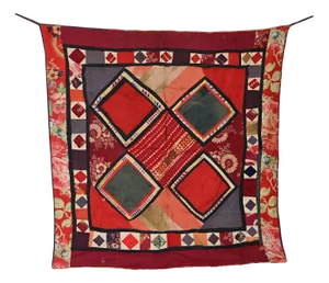 Vintage Embroidered Uzbek Wall Hung Tapestry, 1920s