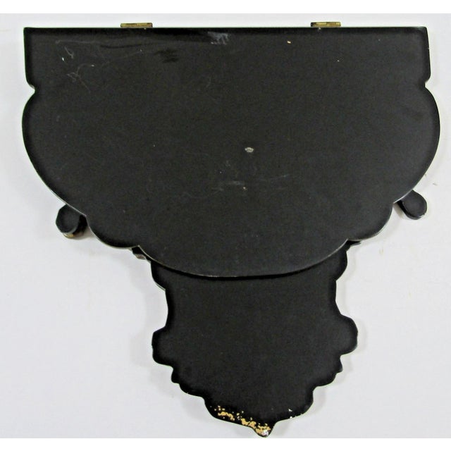 Pair Antique Anglo Sinhalese Black Lacquer Rearing Lions Wall Shelves Brackets 1880 For Sale - Image 16 of 16