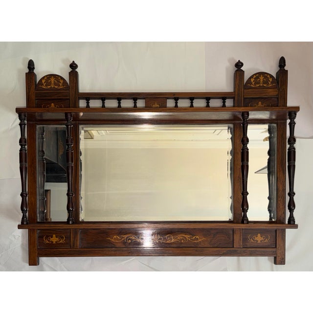 Antique English Edwardian Entry or Over Mantel Mirror For Sale In Los Angeles - Image 6 of 12