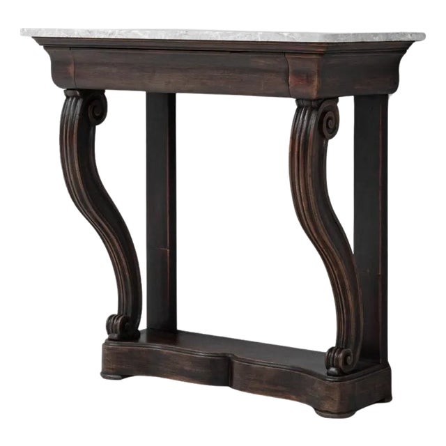 19th Century French Restauration Console Table With Marble Top For Sale