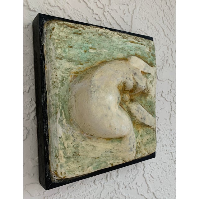 Mid 20th Century Mid-Century Modern 3-D Fiberglass Low Relief Sculpture Crouching Woman For Sale - Image 5 of 6