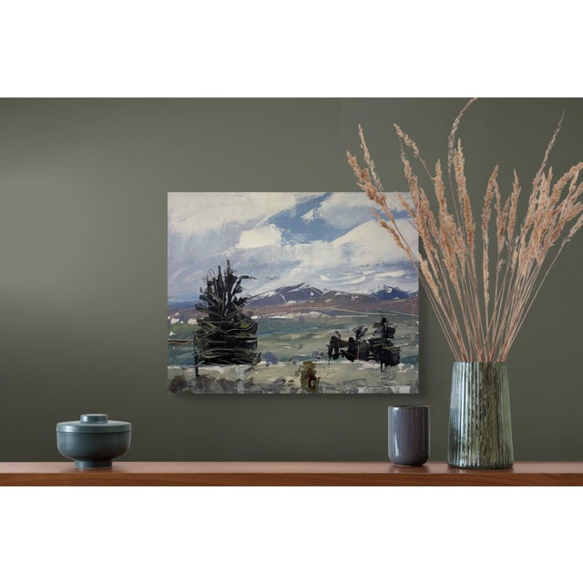 2010s Mt. Evans and Bierstadt, Colorado by David Shingler | Oil on Wood Landscape of mountains and trees For Sale - Image 5 of 5