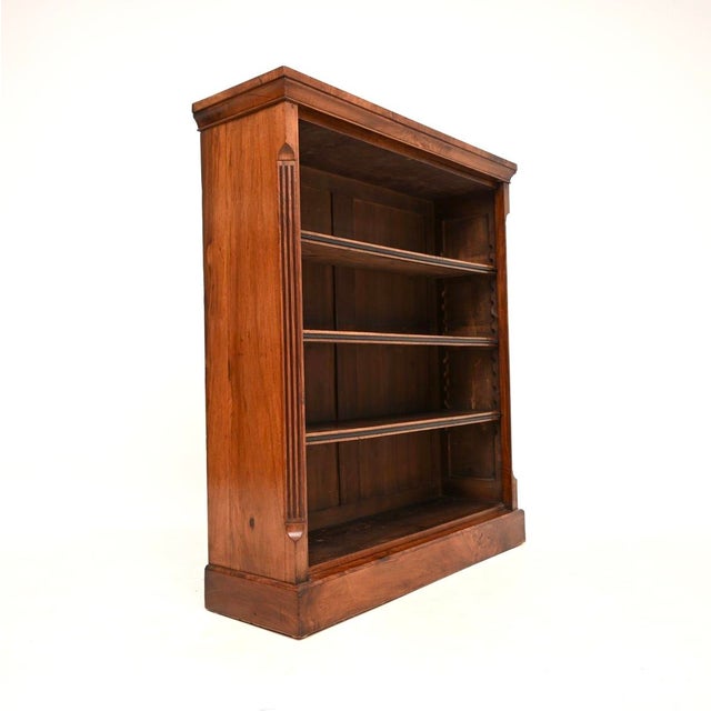 Antique Victorian Walnut Open Bookcase, 1870s For Sale - Image 3 of 11