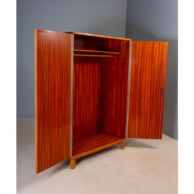 Vintage Wardrobe in Burl Wood Veneer, Czechoslovakia, 1970 For Sale - Image 16 of 18