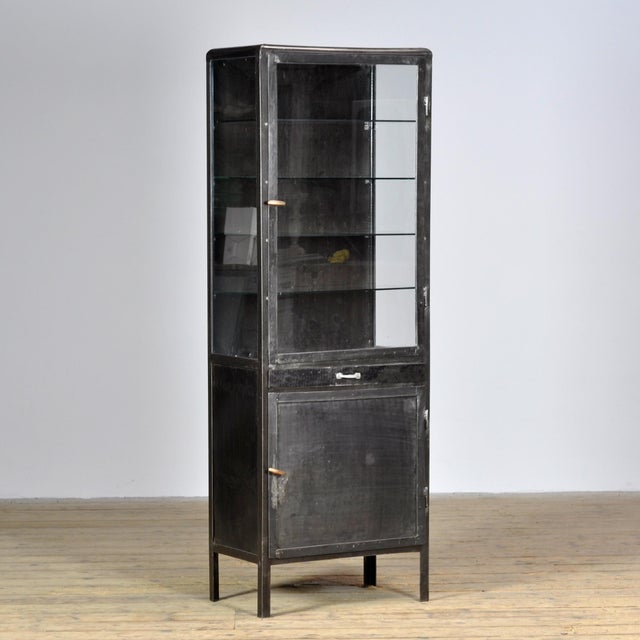 Industrial Polished Iron Medicine Cabinet, 1950s For Sale - Image 3 of 12