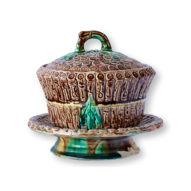 Late 19th Century Late 19th Century Rare English Majolica Footed Tureen For Sale - Image 5 of 7