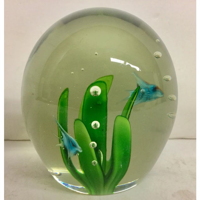 Vintage Blue Sunfish Glass Paperweight For Sale In Los Angeles - Image 6 of 9