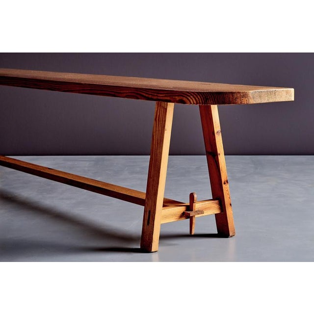 Vintage Pinewood Bench, 1960s For Sale - Image 8 of 11