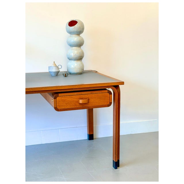 Mid-Century Modern Large Desk by Rud Thygesen and Johnny Sorensen Magnus Olesen, Denmark, 1970s For Sale - Image 3 of 18