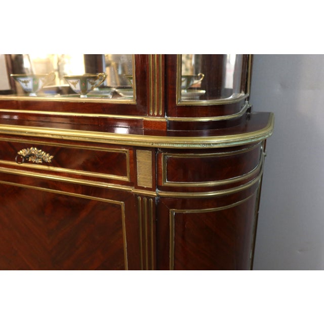 Wood Louis XVI Style Mahogany Display Cabinet For Sale - Image 7 of 9
