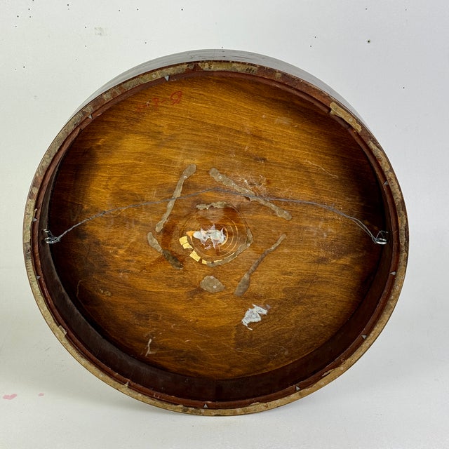 Fancy Antique Rounded Mirrored Plateau Gallery Tray Sitting Atop a Brass Inlaid Mahogany Platform For Sale - Image 9 of 9