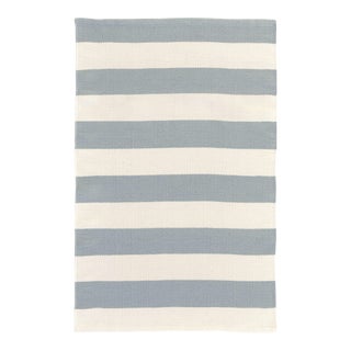 Dash & Albert by Annie Selke Catamaran Stripe Light Blue/Ivory Indoor/Outdoor Rug, 7' 6" x 9' 6" For Sale