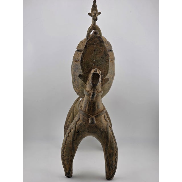 Antique African Nobility Ceremonial Dogon Bronze Horse W/ Covered Container 12"h For Sale In Houston - Image 6 of 16
