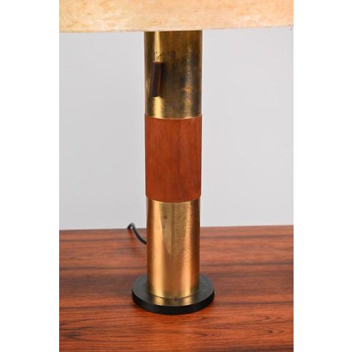 Table Lamp with Teak and Brass For Sale - Image 6 of 12