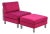 Modern Slipper Lounge Chair With Ottoman in Magenta Velvet Upholstery – Late 20th Century For Sale