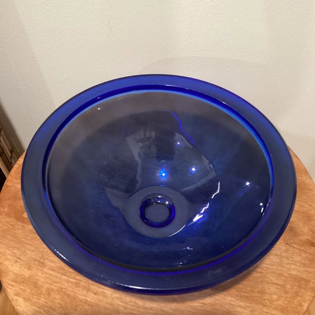 Late 20th Century Cobalt Blue Translucent Bowl For Sale - Image 12 of 13