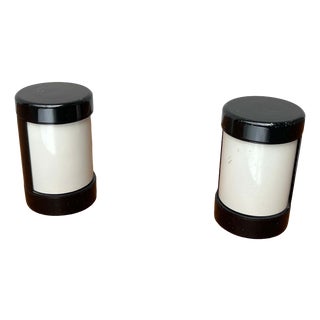 Mid-Century Modern Italian Space Age Black Model Laura Table Lamps by Olaf von Bohr and Diego Valenti for Valenti Luce Milano, 1960s, Set of 2 For Sale
