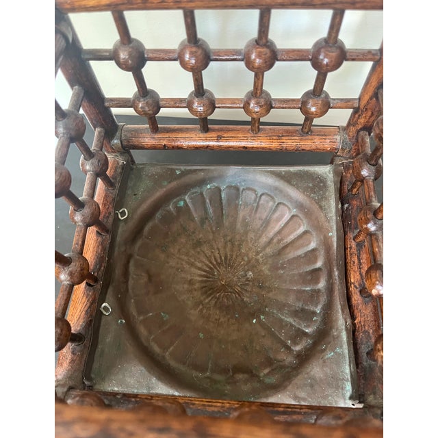 Aesthetic Movement Stick-and-Ball Design Oak Umbrella or Cane Stand Victorian Era c.1890 For Sale - Image 6 of 6