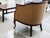 Danish Art Deco Mahogany Lounge Chairs in Donghia Gold Chevron - A Pair For Sale - Image 13 of 15