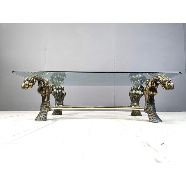 Vintage Brass Flower Coffee Table, 1970s For Sale - Image 6 of 12