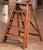 Late 19th Century French Poplar and Pine Five-Step Folding Ladder With Chain Supports For Sale In Dallas - Image 6 of 10