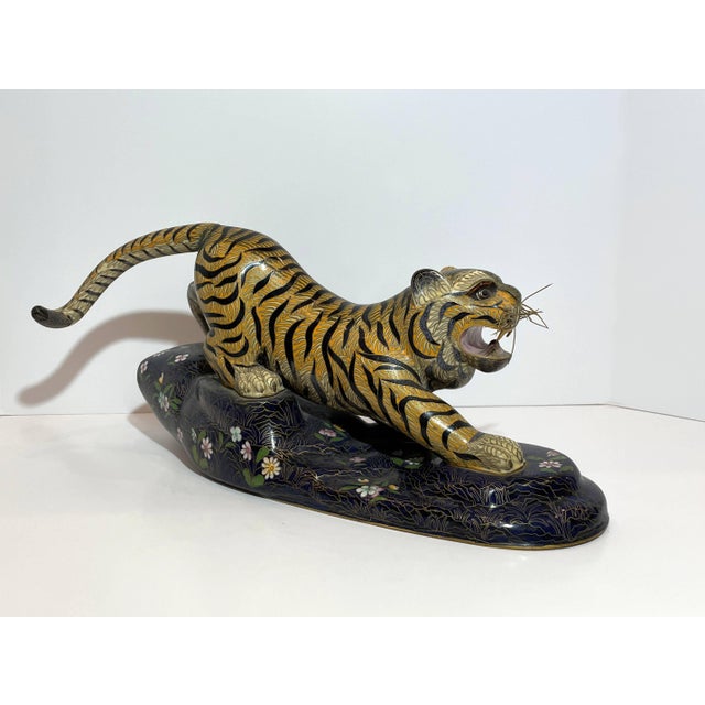 Vintage Chinese Cloisonne Tiger For Sale - Image 4 of 15