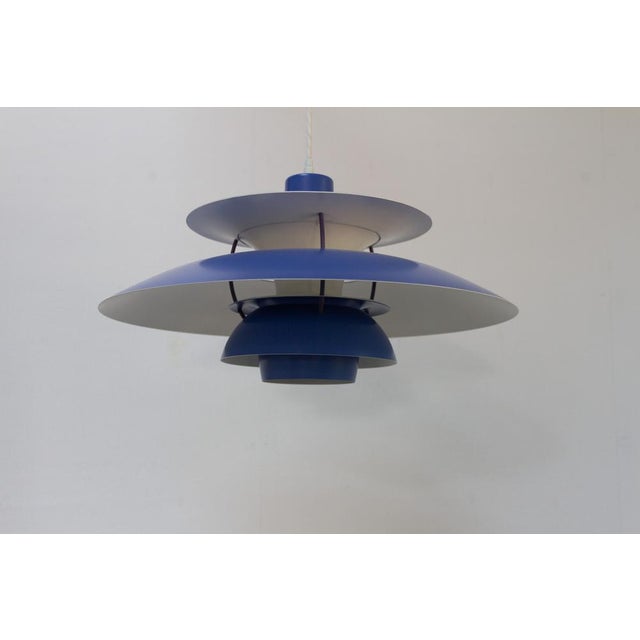 Mid-Century Modern Vintage Danish Blue Ceiling Pendant PH5 by Poul Henningsen for Louis Poulsen, 1960s For Sale - Image 3 of 18