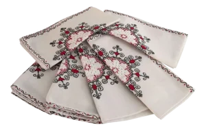 Vintage Handmade Linen Napkins - Set of 6