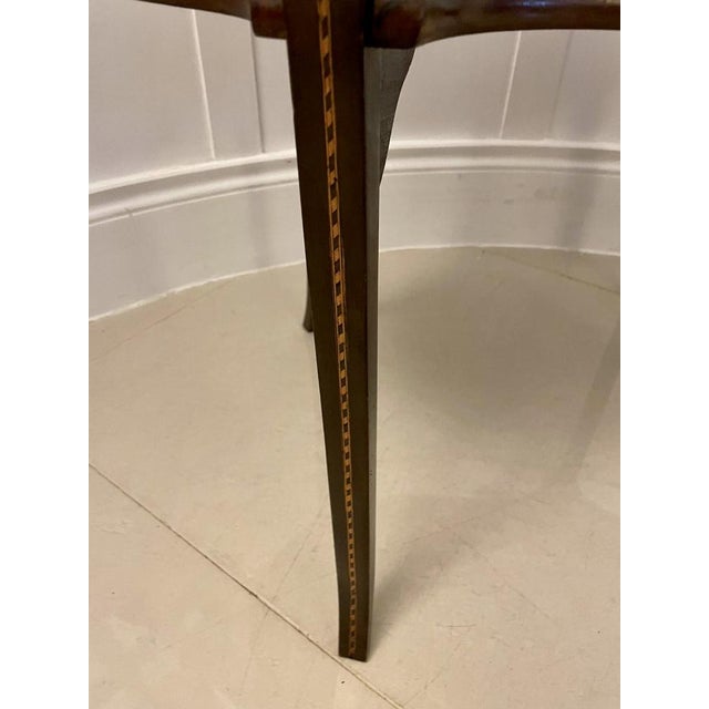 Antique Edwardian Mahogany Inlaid Lamp Table, 1900s For Sale - Image 15 of 18