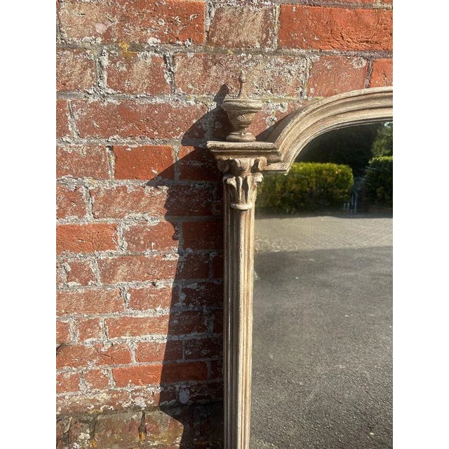 Large English 19th Century Painted Overmantle Mirror For Sale - Image 4 of 6
