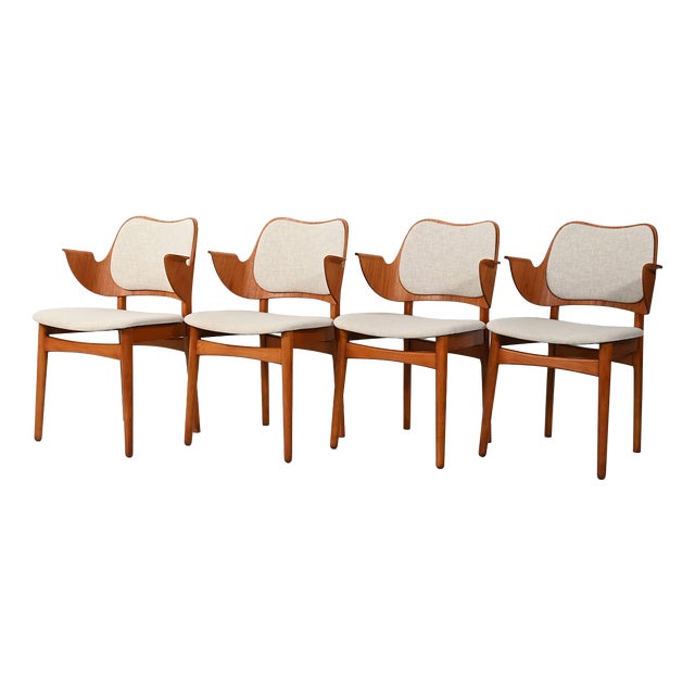 Danish Chairs by Hans Olsen for Bramin, 1957, Set of 4 For Sale