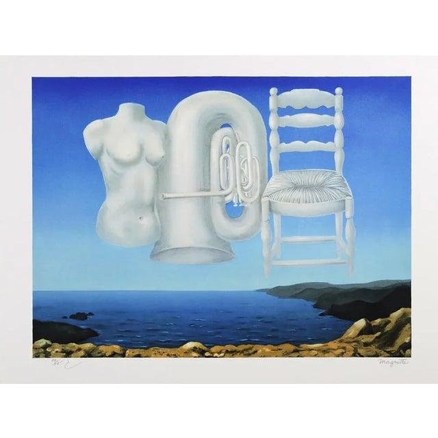 René magritte - threatening time lithograph after rené magritte numbered in pencil. exclusive and limited edition of 275...