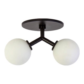 Y Flush Mount, Modern, 3 Inches Glass Globes, by Research.Lighting, Modern, Minimal For Sale
