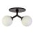 Y Flush Mount, Modern, 3 Inches Glass Globes, by Research.Lighting, Modern, Minimal For Sale