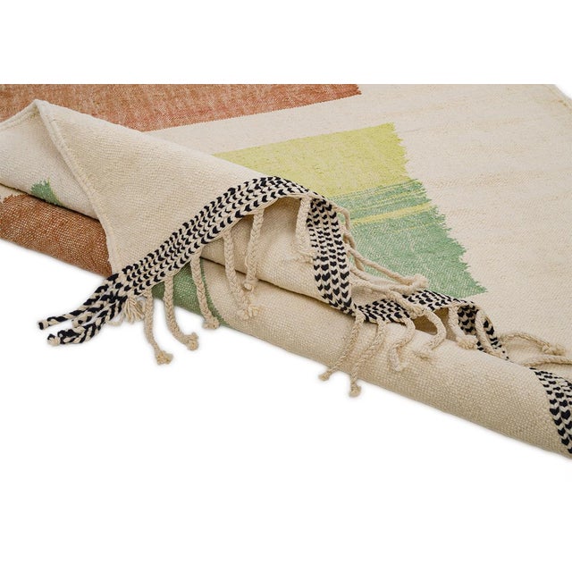 Textile Moroccan Flatweave Wool Rug by Azele Studio For Sale - Image 7 of 10