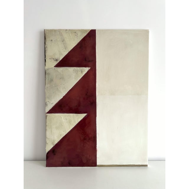 Bold Geometric Modern Abstract Oil Painting ✔ Size: 23.6”x31” ✔ Materials: Oil on canvas ✔ Framing: Unframed (ready to...