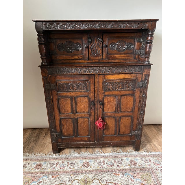 Antique Elizabethan Tudor Oak Court Cupboard C. Late 16th Century For Sale - Image 4 of 12