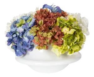 Italian Bowl in Atollo Glass with Artificial Hydrangea Flower Composition from VGnewtrend