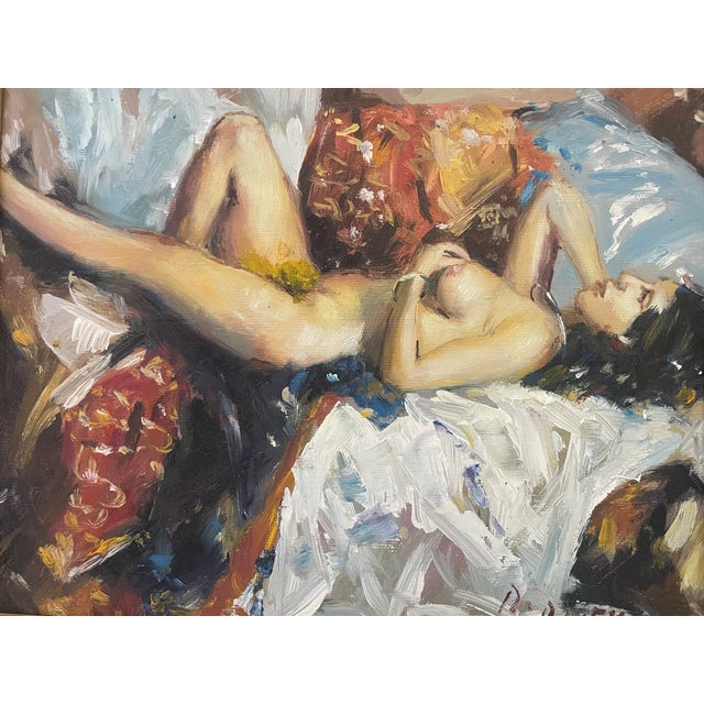 Randall Davey (American, 1887–1964) Reclining Nude Oil on canvas, signed lower right R. Davey Painting: 8” x 10” Overall...