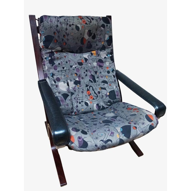 Black Vintage Siësta Lounge Chair by Ingmar Relling for Westnofa with Joan Miro Upholstery, 1970s For Sale - Image 8 of 17