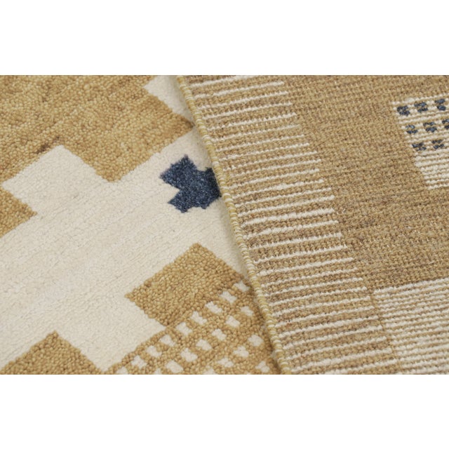 Beige Rug & Kilim’s Scandinavian Style Rug in Beige-Brown and White Geometric Patterns - 13x18 For Sale - Image 8 of 8