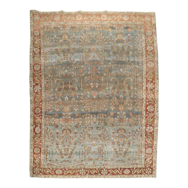 Antique Zabihi Collection Persian Bidjar Floral Room Rug For Sale