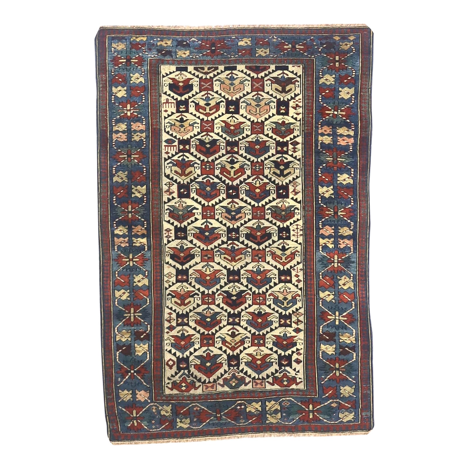 Antique Caucasian Kuba Rug 3'4
